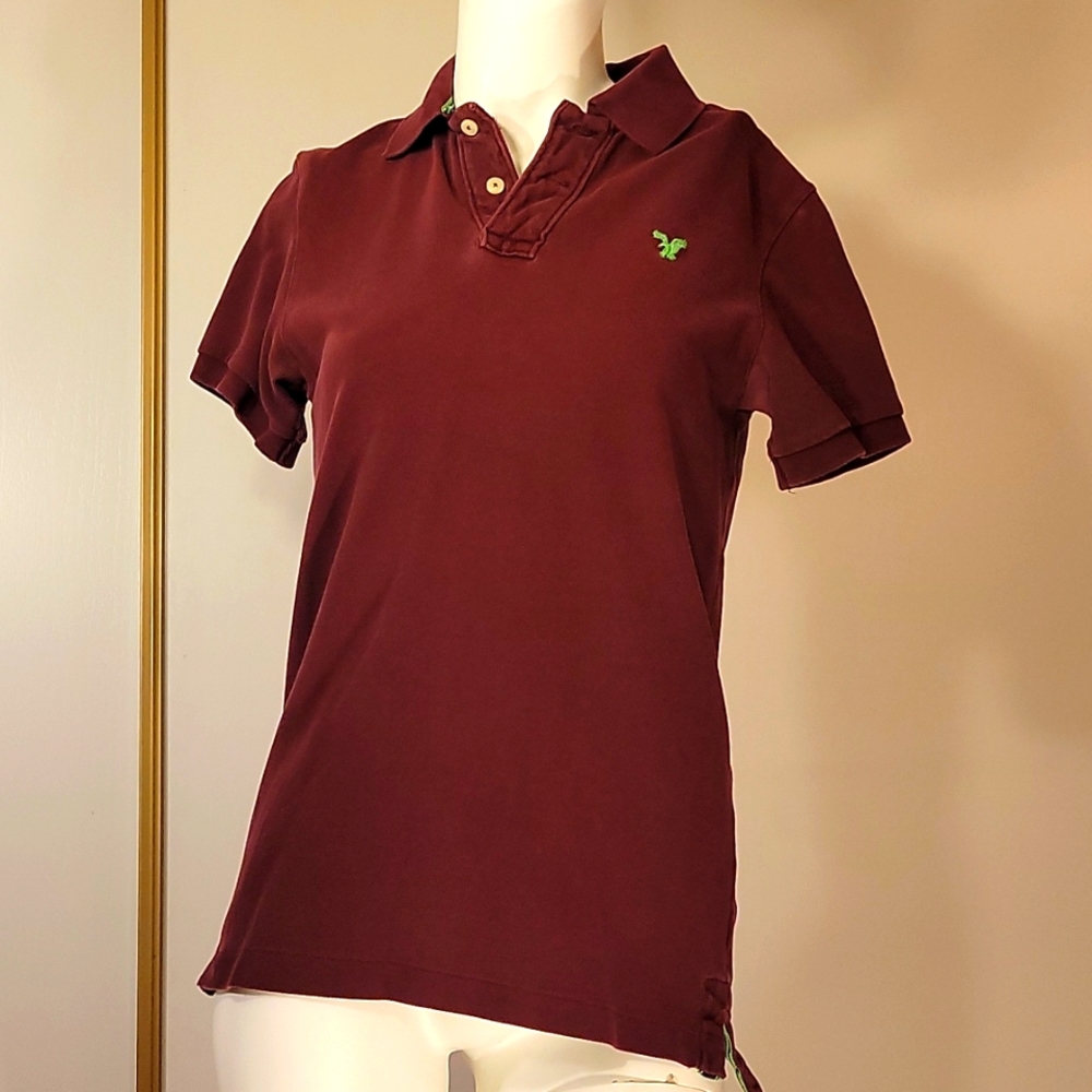 Maroon American eagle polo